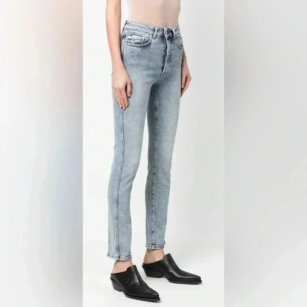 NWT EYTYS “solstice” slim straight cotton 5 pocket indigo blue denim jean 24